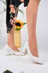 Ernila Shoes Hakiki Deri Alçak Topuklu Kadın Stiletto