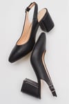 Ernila Shoes Hakiki Deri Arkası Açık Alçak Topuk Stiletto