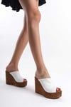 Ernila Shoes Hakiki Deri Dolgu Topuk Sabo Terlik