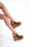 Ernila Shoes Hakiki Deri Dolgu Topuk Sandalet
