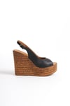 Ernila Shoes Hakiki Deri Dolgu Topuk Sandalet