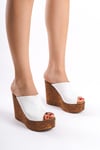 Ernila Shoes Hakiki Deri Dolgu Topuk Sabo Terlik