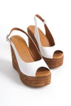 Ernila Shoes Hakiki Deri Dolgu Topuk SaNDALET