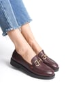 Ernila Shoes Hakiki Deri Kadın Tokalı Loafer Ayakkabı