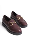 Ernila Shoes Hakiki Deri Kadın Tokalı Loafer Ayakkabı