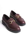 Ernila Shoes Hakiki Deri Kadın Tokalı Loafer Ayakkabı