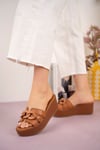 Hakiki Deri Dolgu Topuk Tokalı Terlik