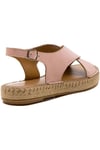 Kadın Pembe Pudra Hakiki Deri Espadril Sandalet