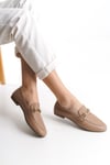 LUNA Vizon Hakiki Deri Kadın Tokalı Babet