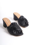 SHOES HAKİKİ DERİ FİYONKLU TOPUKLU TERLİK