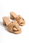 SHOES HAKİKİ DERİ FİYONKLU TOPUKLU TERLİK