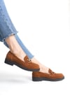 Shoes Hakiki Süet Deri Kadın Tokalı Loafer Ayakkabı