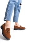 Shoes Hakiki Süet Deri Kadın Tokalı Loafer Ayakkabı