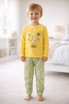 %100 pamuk çocuk uzun kollu ince pijama takımı