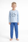 %100 pamuk çocuk uzun kollu ince pijama takımı
