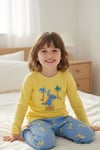 %100 pamuk çocuk uzun kollu ince pijama takımı