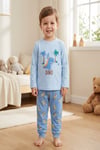%100 pamuk çocuk uzun kollu ince pijama takımı