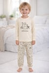 %100 pamuk çocuk uzun kollu ince pijama takımı