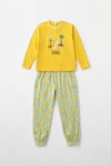 %100 pamuk çocuk uzun kollu ince pijama takımı