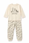 %100 pamuk çocuk uzun kollu ince pijama takımı