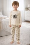 %100 pamuk çocuk uzun kollu ince pijama takımı