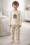 %100 pamuk çocuk uzun kollu ince pijama takımı