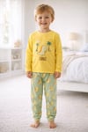 %100 pamuk çocuk uzun kollu ince pijama takımı