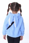 Bebe Mavisi Kareluxe Peluş Aksesuarlı Çocuk Hırka - Unisex 1-5 Yaş