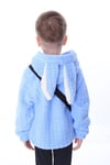 Bebe Mavisi Kareluxe Peluş Aksesuarlı Çocuk Hırka - Unisex 1-5 Yaş