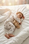 çocuk pijama takımı ayı desenli raporlu kumaş