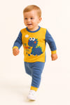 Erkek Çocuk Dinozor Baskılı Pamuklu Penye Pijama Takımı 0-5 Yaş – Mevsimlik, Günlük Kullanıma Uygun