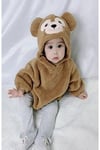 Kapüşonlu Bebek Peluş Çıtçıtlı Body