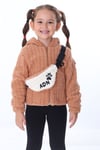 Kareluxe Kahverengi Peluş Aksesuarlı Çocuk Hırka - Unisex 1-5 Yaş