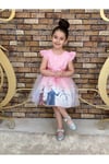 Kız Çocuk Frozen Elsa pembe elbise