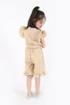 kız çocuk kemerli esnek kumaş 4-12 yaş tulum