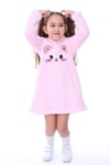 Kız Çocuk Pembe Kapşonlu Peluş Elbise