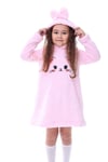 Kız Çocuk Pembe Kapşonlu Peluş Elbise