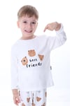 Kız Çocuk Ve Erkek Çocuk Karikatür Baskılı Bebek Ve Çocuk Pijama Seti