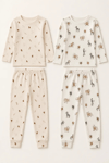 kız ve erkek çocuk 2li raporlu kumaş pijama takımı