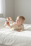 Mevsimlik Pamuklu Kumaş çocuk pijama takımı Bej rengi