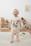 Mevsimlik Pamuklu Kumaş çocuk pijama takımı Bej rengi