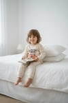 Mevsimlik Pamuklu Kumaş Karikatürlü Çocuk Pijama Takımı