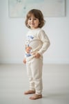 Mevsimlik Pamuklu Kumaş Karikatürlü Çocuk Pijama Takımı