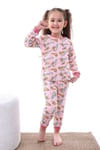 Mevsimlik Pamuklu Kumaş Karikatürlü Unisex Çocuk Pijama Takımı