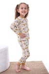 Mevsimlik Pamuklu Kumaş Karikatürlü Unisex Çocuk Pijama Takımı