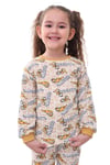 Mevsimlik Pamuklu Kumaş Karikatürlü Unisex Çocuk Pijama Takımı