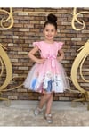 Pembe Elsa Prenses Kostümü Artı Asa Seti - Frozen Temalı Doğum Günü Ve Parti Elbisesi Çocuklar İçin