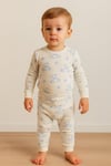 Raporlu Kumaş Desenli Çocuk Pijama Takımı