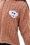 Unisex Çocuk Kareli Peluş Hırka - Astar Detaylı, 1-5 Yaş, Kışlık