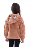 Unisex Çocuk Kareli Peluş Hırka - Astar Detaylı, 1-5 Yaş, Kışlık